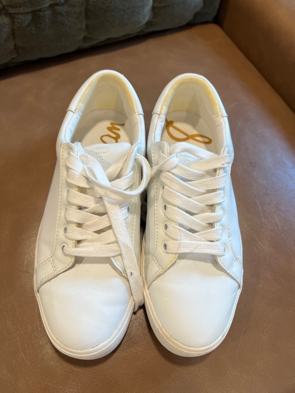 Sam Edelman White Leather Low-Top Sneakers - Picture 4 of 4